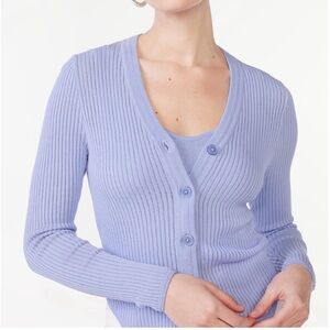 Scoop Purple Cardigan Sweater and Bralette, size medium